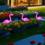 Solar Flamingo Lights 3 Pcs Set, Waterproof Solar Garden Lights Outdoor Decoration, Pink Flamingo Garden Decoration | Lumora