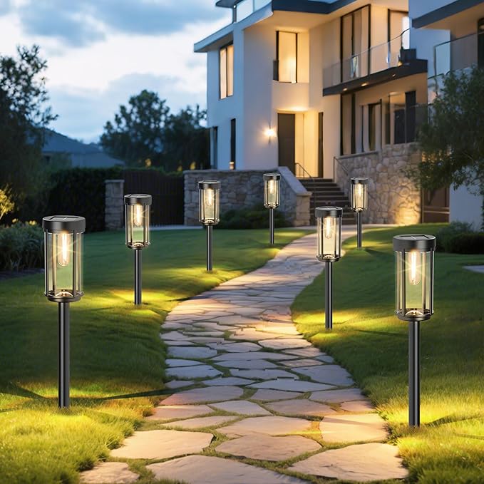12 Pack Solar Lights Outdoor Waterproof for Garden Walkway Pathway Lawn Yard Decorative Modern Landscape Lighting. | Lumora