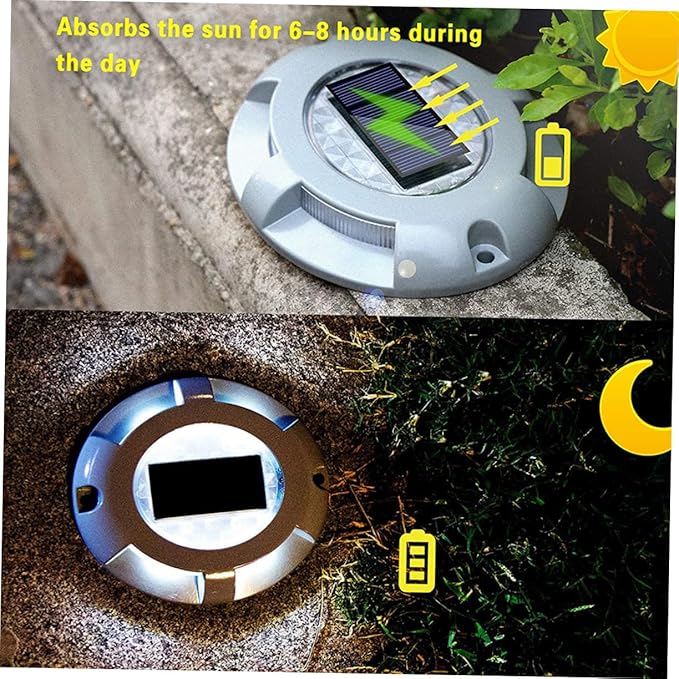SUPVOX Solar Ground Lights: Aluminum Alloy Automatic Led Solar Driveway Lights for Garden - Outdoor Path Light | Lumora