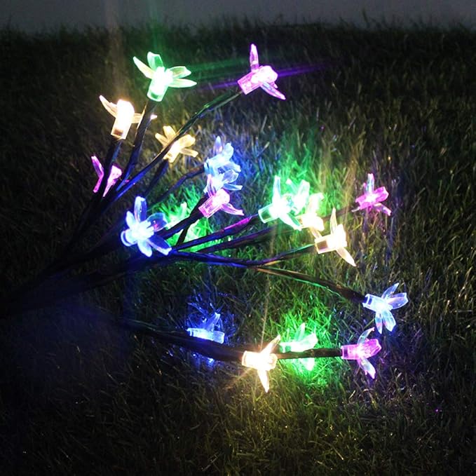 Solar Flower Fairy Light, Colorful Stainless Steel Solar Path Stake Lights for Outdoor Landscape Lighting, Lawn | Lumora