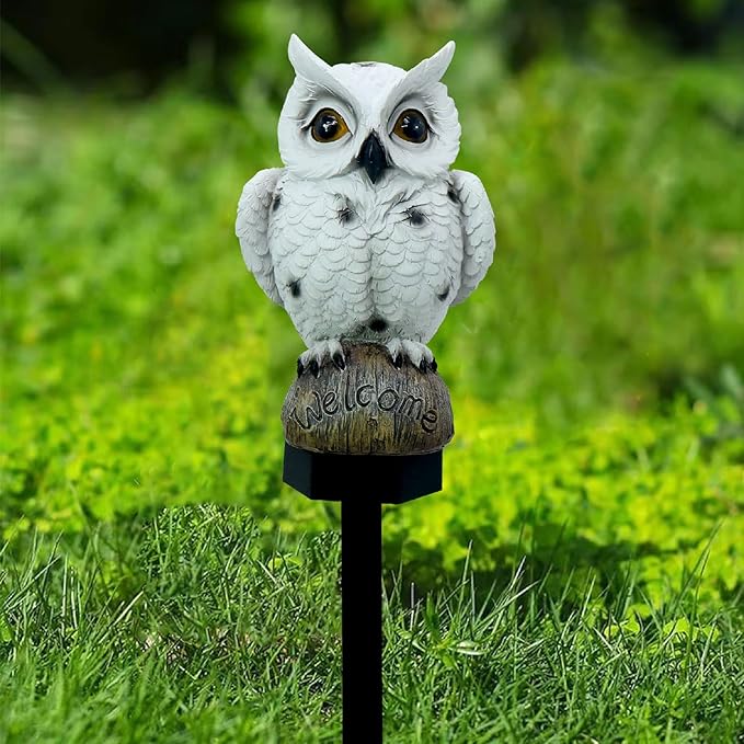 Solar Lights Outdoor, Owl Solar Landscape Light Solar Pathway Light Warm Light LED Solar Stake Lights for Garden, Patio, Yard, Lawn, Walkway Decoration