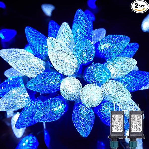 C9 LED Christmas Lights Outdoor, 81 Feet 100 LED String Lights with Timer & 8 Light Mode, Waterproof Connectable | Lumora