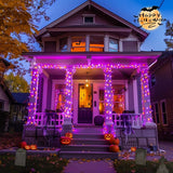 JMEXSUSS 400LED Orange and Purple Halloween Lights Indoor Outdoor Waterproof, 132ft 8 Modes String Lights Plug in | Lumora