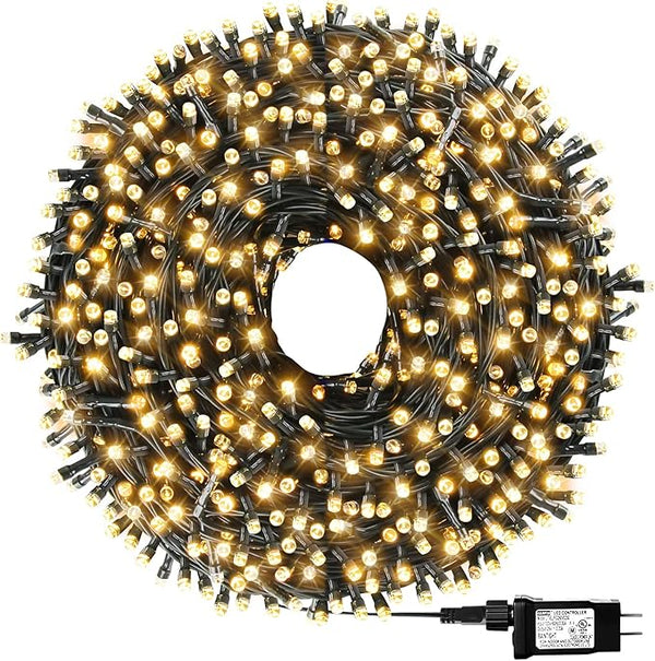 1000 LED 328ft 8 Modes with Timer Christmas String Lights IP55 Outdoor Waterproof UL Certificated Indoor Fairy | Lumora