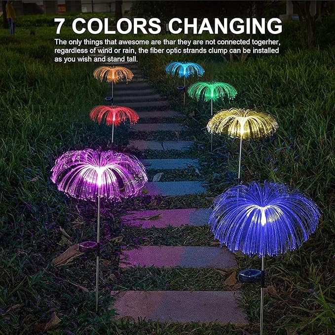 Solar Garden Lights Garden Lights Solar Outdoor Solar Jellyfish Lights Waterproof Solar Garden Lights 7 Colors Replacement Pathway Lights Solar Sunflowers For Garden Patio Decorations Garden Lights Wa
