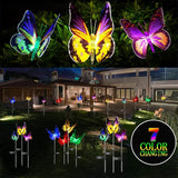 Outdoor Solar Garden Lights,3 Pack Butterfly Decorative-Waterproof Color Changing LED Outdoor Lights,Solar Powered | Lumora
