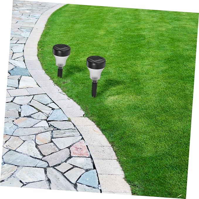 NUOBESTY 2pcs Solar Pathway Lights Decorative LED Solar Garden Lights for Outdoor Walkway Durable Lawn Lighting for Patio Driveway and Landscape