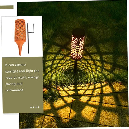 POPETPOP Solar Garden Flower Light Creative Iron Chrysanthemum Solar Pathway Lamp for Outdoor Garden Decoration Waterproof and Sturdy for Landscape Lighting