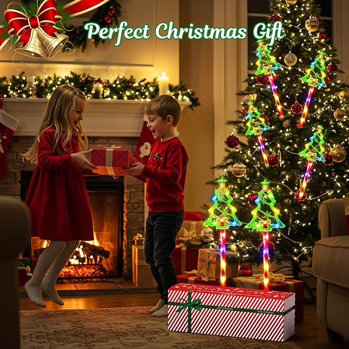 Christmas Solar Pathway Lights Outdoor Decorations,10 Modes 78 LED Outdoor Christmas Tree Solar Candy Stake Lights | Lumora