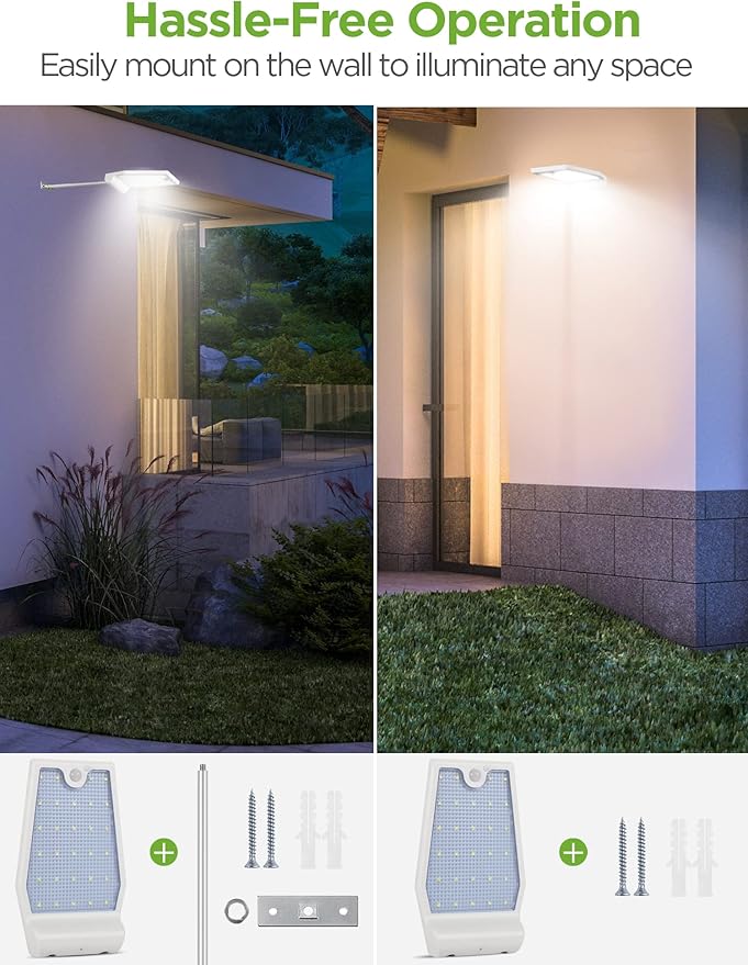 InnoGear Solar Gutter Lights Outdoor Waterproof, 29 LED Motion Sensor Lighting with 4 Modes, Mounting Pole for | Lumora