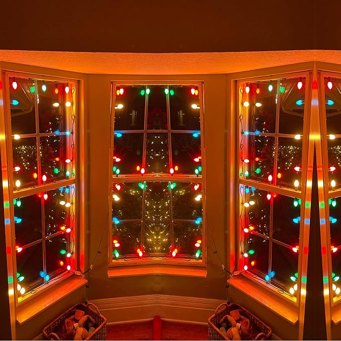 C7 Christmas Lights Outdoor 25Ft LED Christmas String Lights with 27 Multicolor LED Bulbs(2 Spare), Vintage | Lumora