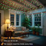 66ft Icicle Lights for Outside, Red White and Green Christmas Lights Outdoor Indoor, 640 LED Twinkle String Light | Lumora