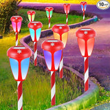 Dynaming 10 Pack Solar Christmas Path Lights, Outdoor Solar Powered Color Changing Xmas Garden Pathway Markers | Lumora
