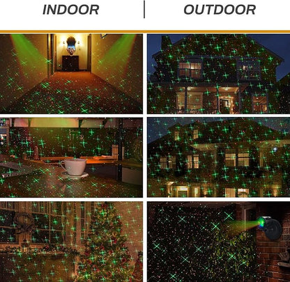 Christmas Projector Lights Outdoor, Led Christmas Laser Lights Landscape Spotlight Red and Green Star Show Waterproof with Remote Decorative Patterns for Indoor Outdoor Garden Patio Wall Holiday