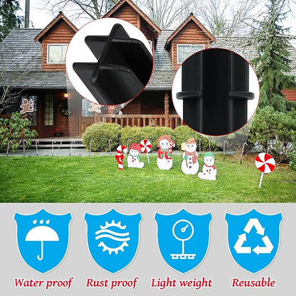 24 Pcs Replacement Stakes for Christmas Candy Cane Lights Outdoor, Pathway Markers Lights Spike Replacer for Pathway Lights Accessories (0.68'*6.05')
