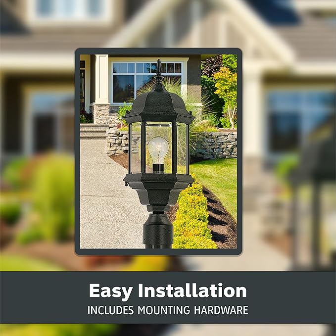 DESIGNERS FOUNTAIN 2976-BK Devonshire Outdoor Post Lanterns, 20 inch, Black | Lumora