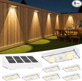 VOLISUN Solar Fence Lights Outdoor, 8 Pack Fence Lights Solar Powered with Warm White LED Spot Lens, IP65 | Lumora