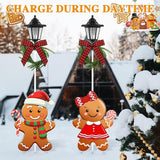 Tuanse 2 Pack Solar Christmas Outdoor Decoration 52 Inch Solar Xmas Gingerbread Man Pathway Lights Metal Garden | Lumora