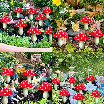 8-Pack Red Solar Mushroom Lamp, 8 Modes, Outdoor Waterproof, for Garden Decor, Christmas, Halloween, Yard, Lawn