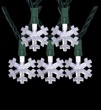 LAMPHOME 12.8ft 50 LED Snowflake String Light for Christmas,Party,Home,Patio Lawn,Garden,Cool White
