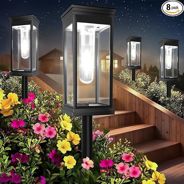 8 Pack Solar Pathway Lights Outdoor,IP65 Waterproof - Bright Solar Lights Outdoor,Auto On/Off Pathway Lights Solar | Lumora