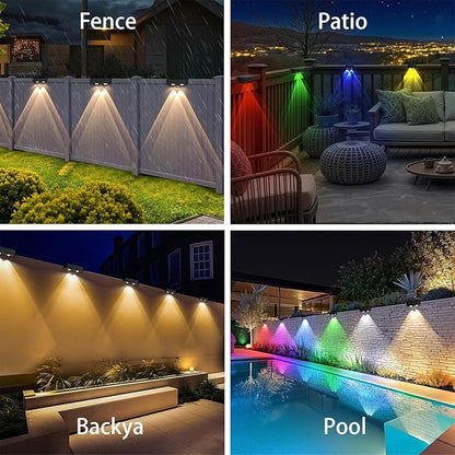 Solar Lights Outdoor Waterproof, WL09M-T RGBWW Spotlight Lens, Solar Lights Outdoor Decorative, 10 Colors for Patio, Garden Walls (MIN)