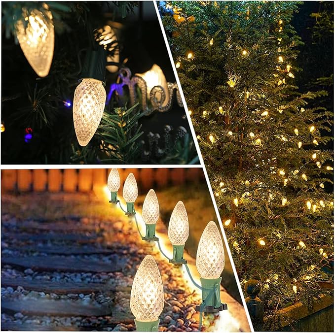 C9 Christmas Light Bulbs 100 Pack, Shatterproof Replacement LED Bulb, 2700K Warm White Fairy Lights for Indoor and | Lumora