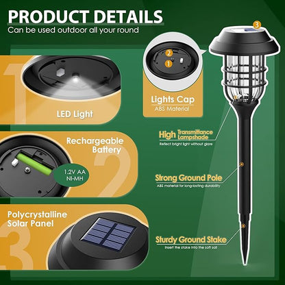 SOLPEX 8 Pack Solar Path Lights& 12 Pack Solar Ground Lights, Waterproof Garden Landscape Lighting for Yard Deck Lawn Patio Pathway Walkway (Cool White)