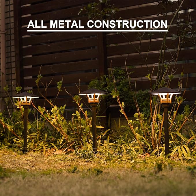 GOODSMANN Landscape Lighting Low Voltage Landscape Path Lights Oil Rubbed Bronze 8PK Path Lights Low Voltage 4W LED | Lumora