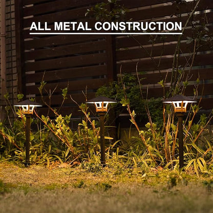 GOODSMANN Landscape Lighting Low Voltage Landscape Path Lights Oil Rubbed Bronze 8PK Path Lights Low Voltage 4W LED 32 Lumen 3000K Warm White with Cable Connectors