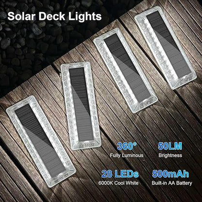 Lacasa Solar Driveway Lights 8 Pack, White LED Outdoor Deck Dock Lights, Auto ON/Off at Dusk, Waterproof Step Pathway Marker Light for Stairs, Sidewalk, Garden, Yard