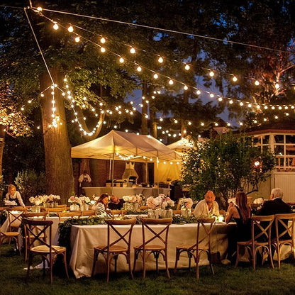 Outdoor String Lights, 50FT Patio Lights Outdoor Waterproof with 27 Shatterproof G40 Globe Bulb(2 Spare), Connectable Dimmable LED String Lights for Outside Backyard Porch Balcony Party, 2700K