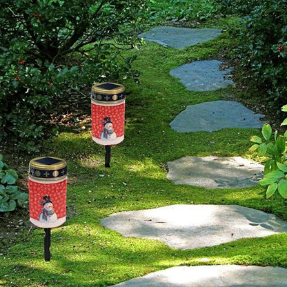 Merry Christmas Snowman Solar Garden Light Solar Powered Lights Outdoor Solar Garden Light Outside Solar Lights for Yard Waterproof Landscape Path Light
