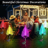 KBG Christmas Tree Solar Garden Lights Outdoor, 7 Color Changing Solar Christmas Trees Lights Waterproof Outdoor | Lumora
