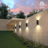 mirrea 18" Modern Outdoor Porch Light Patio Light in 2 Lights with Aluminum Cylinder and Tempered Glass Cover | Lumora
