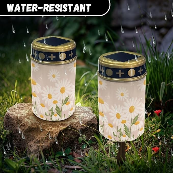 Solar Lights Outdoor,Daisy Waterproof Solar Garden Lights, Auto On/Off Solar Pathway Lights for Your Garden, Landscape, Path, Yard, Patio, Driveway,Walkway Decor