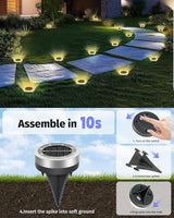 Mini Solar Ground Lights Outdoor 16 Pack Waterproof Upgraded Anti-Rust Solar Flat Garden Lights Stainless Steel | Lumora