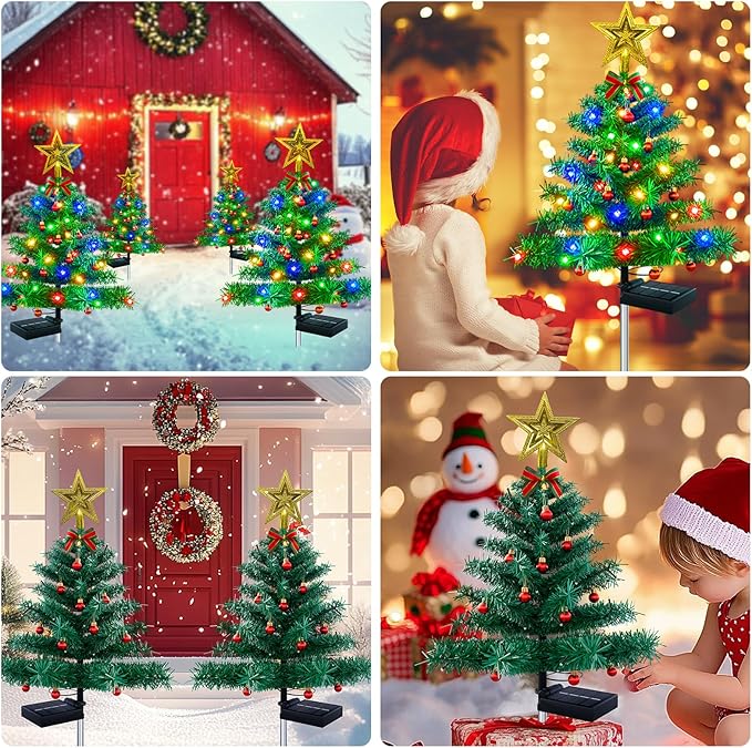Upgraded Solar Outdoor Christmas Tree Lights Multicolor, 800mA Solar Powered Outdoor Lighted Xmas Tree Waterproof | Lumora