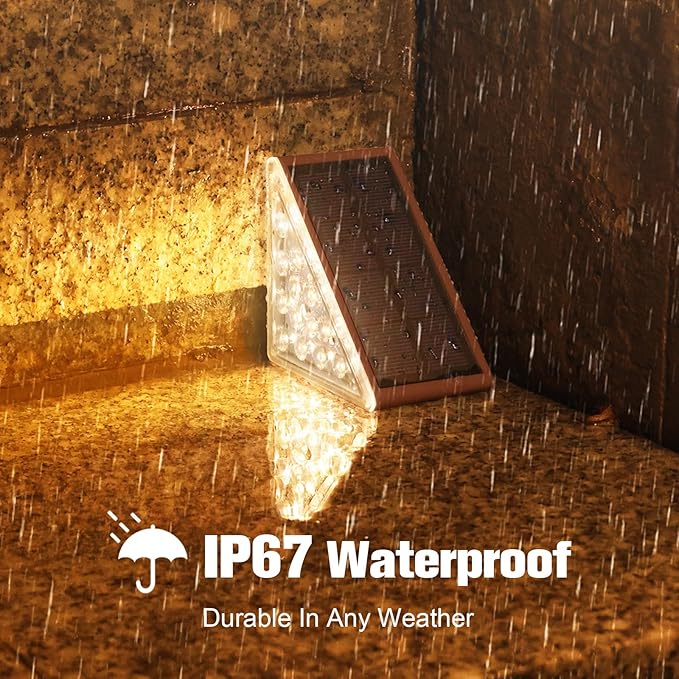 VOLISUN Solar Step Lights Outdoor Waterproof, LED Outdoor Stair Lights, Solar Step Light for Outside, Deck Light | Lumora