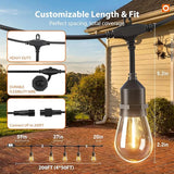 addlon 200FT Outdoor String Lights LED with Remote Dimmable Patio Lights Waterproof Shatterproof Edison Bulb for | Lumora