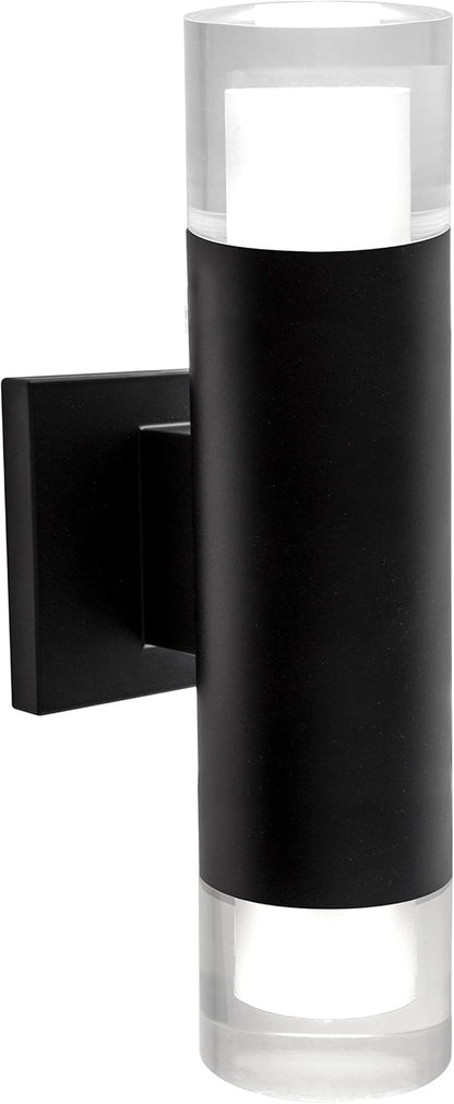 Bazz W16639BK Luvia LED Outdoor Wall Fixture, Rust Proof, Energy Efficient, Water Resistant, Bulbs Included, 13-in, Black