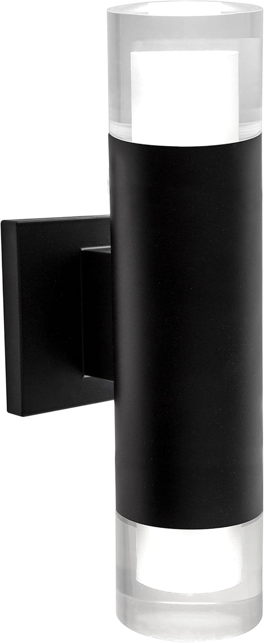 Bazz W16639BK Luvia LED Outdoor Wall Fixture, Rust Proof, Energy Efficient, Water Resistant, Bulbs Included, 13-in, Black