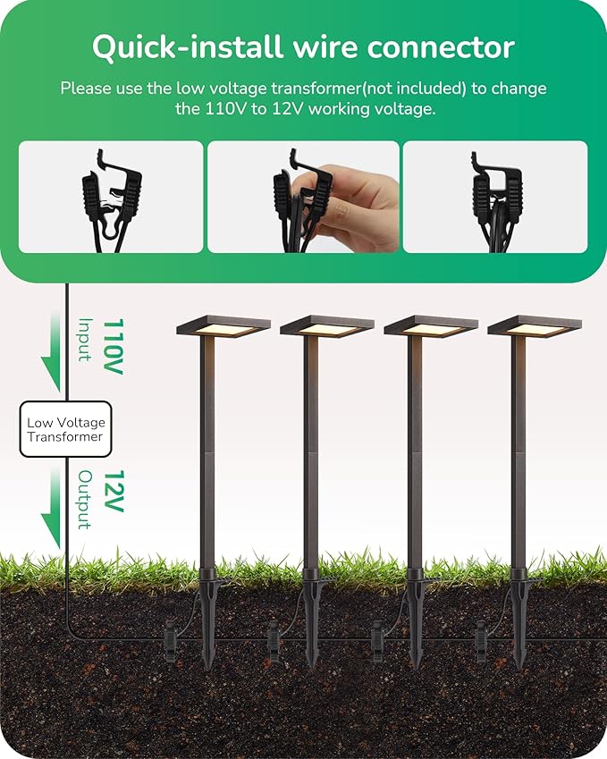 EDISHINE Low Voltage Landscape Lighting, 5.6W 151LM 3000K 50,000 Hrs Waterproof LED Pathway Lights, 12V Aluminum | Lumora