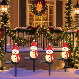 Solar Christmas Pathway Light，Set of 4 Solar Snowman Lights Waterproof Outdoor Christmas Decorations for Xmas | Lumora