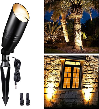 Low Voltage Outdoor Spotlight, Black LED Landscape Spot Light, Waterproof Aluminum Fixture for Garden Porch House Without MR16 Bulb