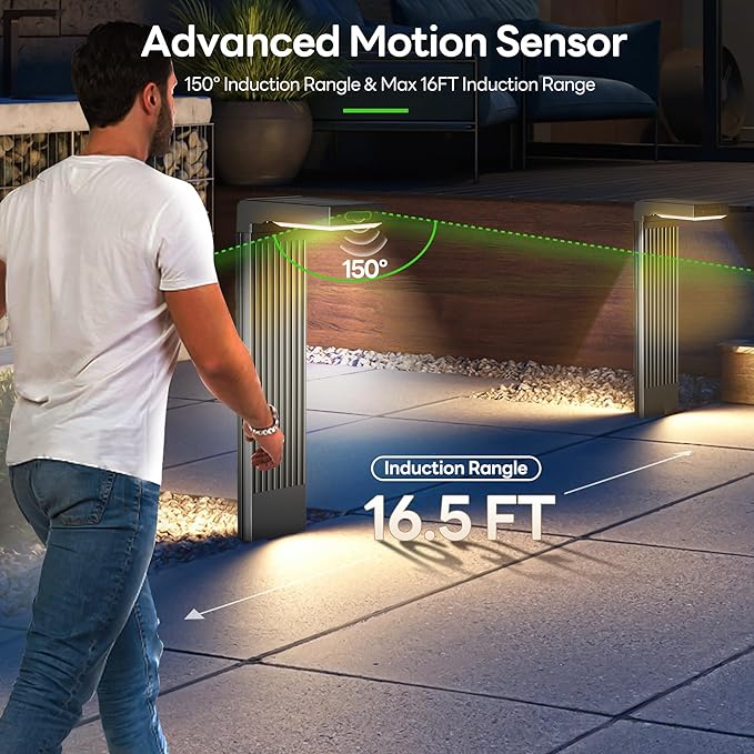 Motion Sensor Solar Pathway Lights Outdoor 4Pack + 3 Color in 1 Solar Pathway Lights Outdoor 8Pack