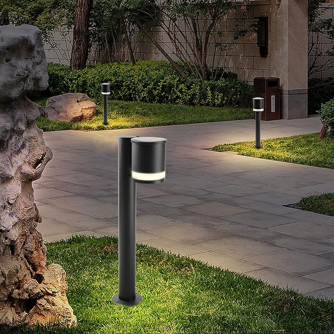 Solar Landscape Pathway Lights Outdoor LED Waterproof Solar Driveway Lights 24in Black Floor Lamp Low Voltage for Lawn Walkway Driveway Patio,3000K