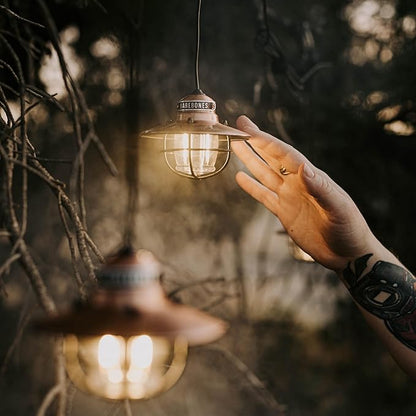 Barebones Edison Pendant String Lights - Copper, 3 Edison-Style LED Bulbs with 10-Foot Cord, Energy-Efficient Outdoor Lanterns for Patio, Garden, or Indoor Decor