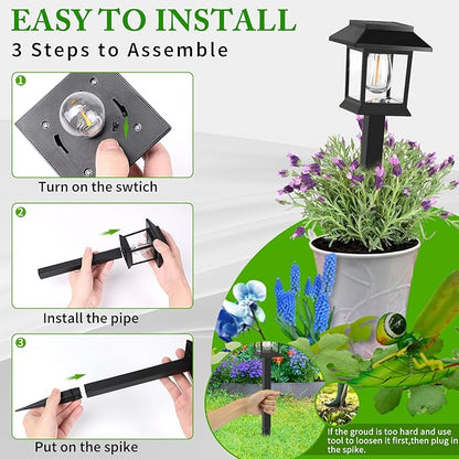 Greluna Solar Lights Outdoor,12 Pack 3000K Waterproof Auto On/Off Solar Pathway Lights for Your Garden, Landscape, Path, Yard, Patio, Driveway,Walkway Decor