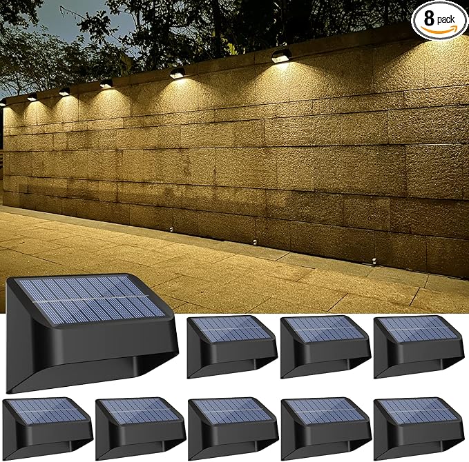 Solar Lights Outdoor, RGB 8 Colors, Dusk to Dawn Deck Light, Solar Deck Lights for Outside IP65 Waterproof | Lumora